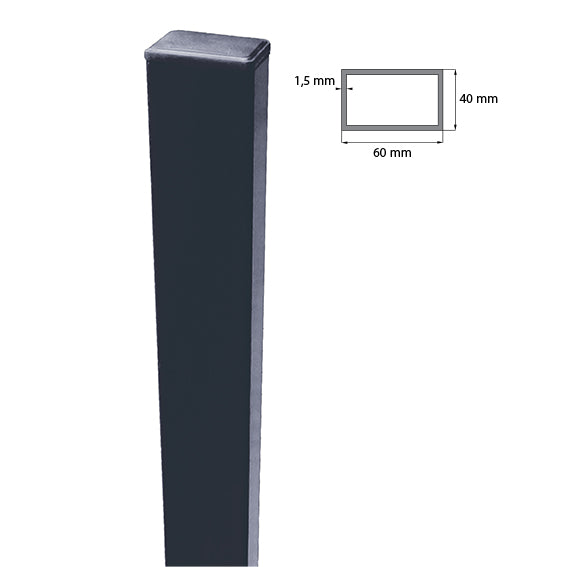 Post 60x40mm ZnPVC 2600mm anthracite