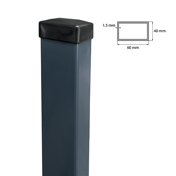 Jeklový sloupek ZnPVC RAL 7016 40x60x2250mm