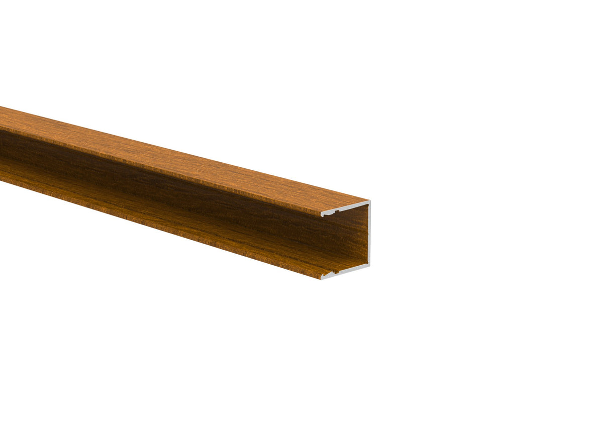 Hliníkový plotový adaptér pro výplně 20 mm a pro fasádní systém, 25 × 25 – 6,0 m – dřevodekor ZLATÝ DUB – W03