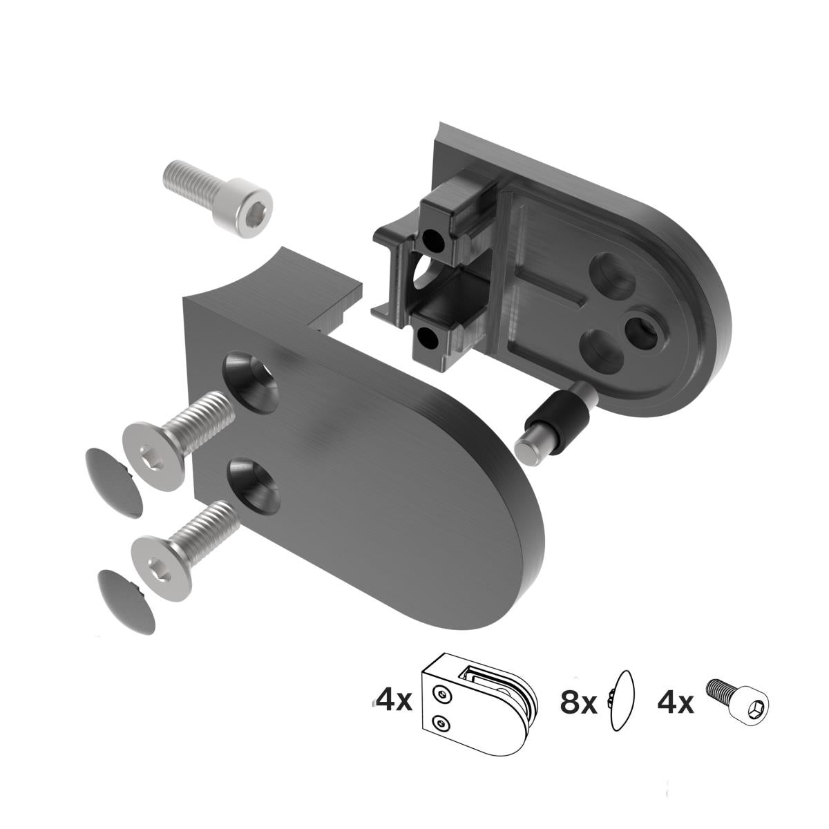 Držák výplně skla - set