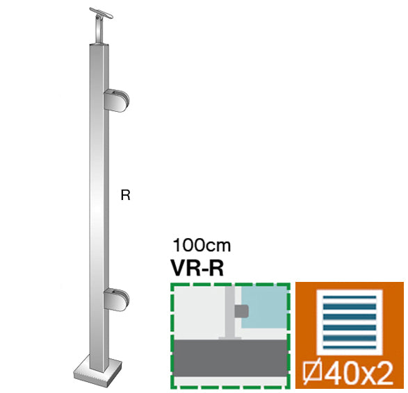 Sloupek nerezový , VK-rovné AISI304, 40x40x2/2xmod