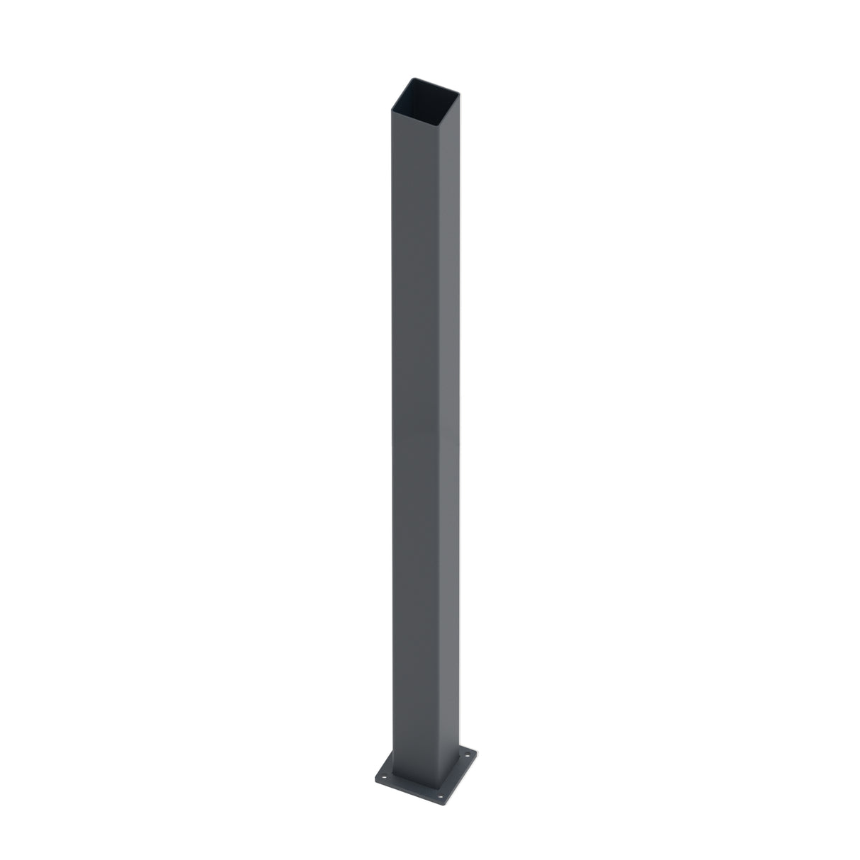 Sloup nerezový 100x100-2000 s kotevní přírubou - Antracit RAL 7016