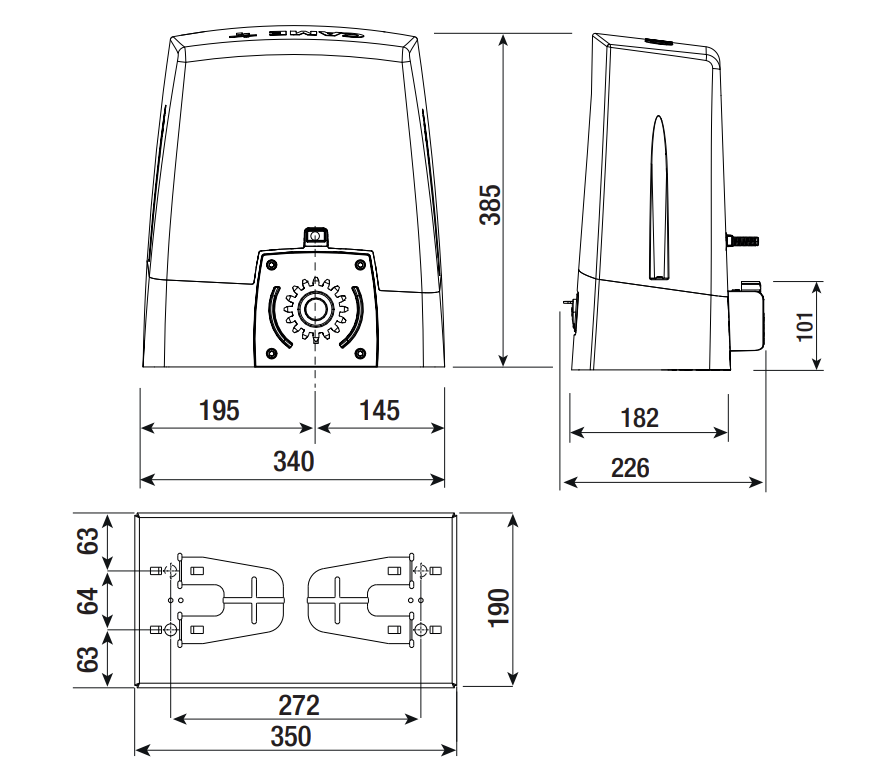 CAME pohony set, max 800kg
