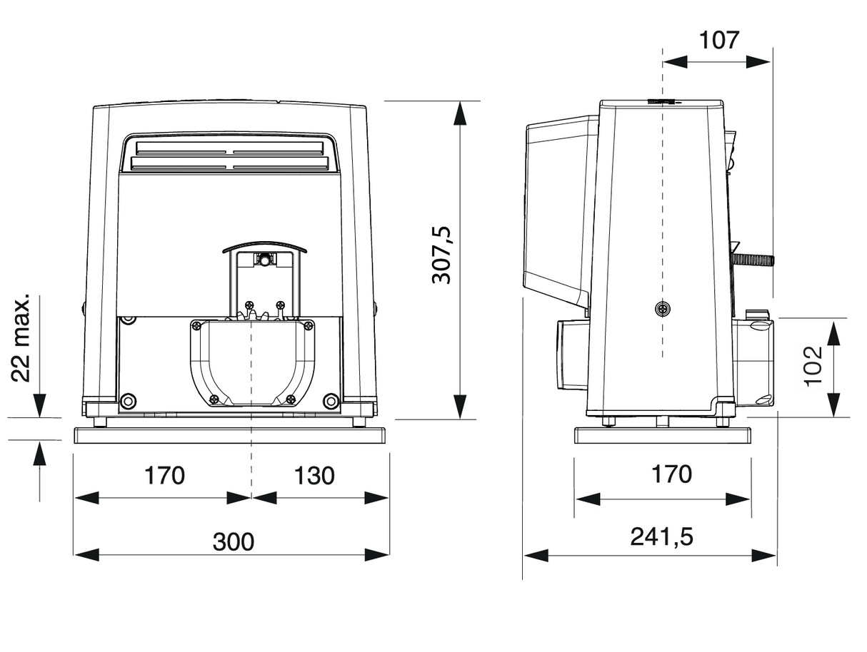 Pohony CAME set, max 400kg,