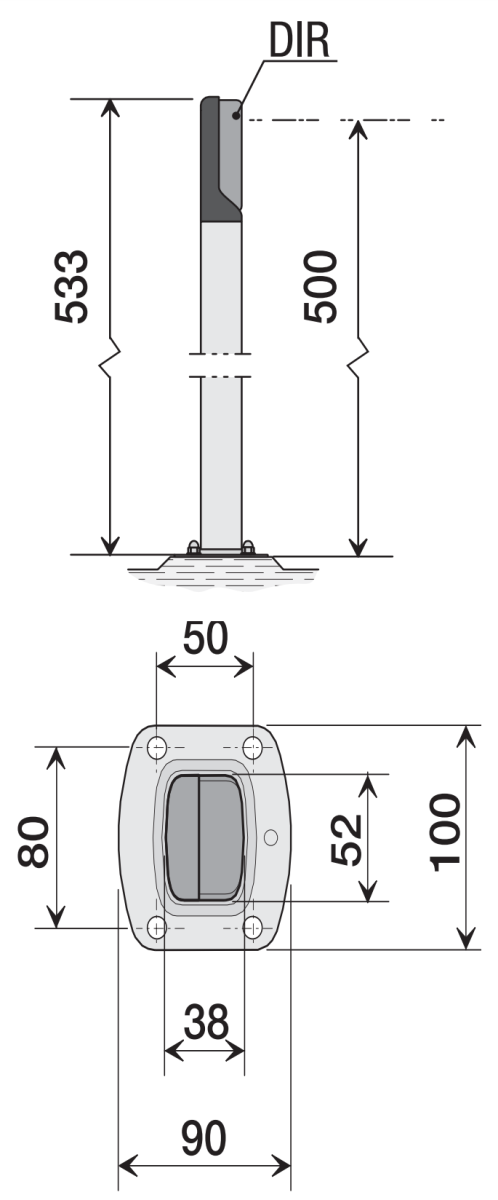 CAME DIR-L, sloupek na uchycení bezpeč. fotobuňky