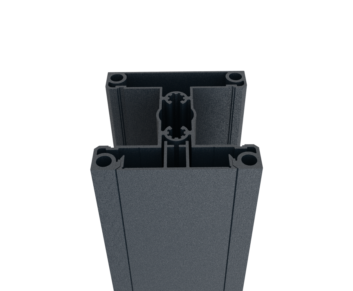 Sada hliníkového sloupku 70x70 a krycí lišty - 6000mm R7016