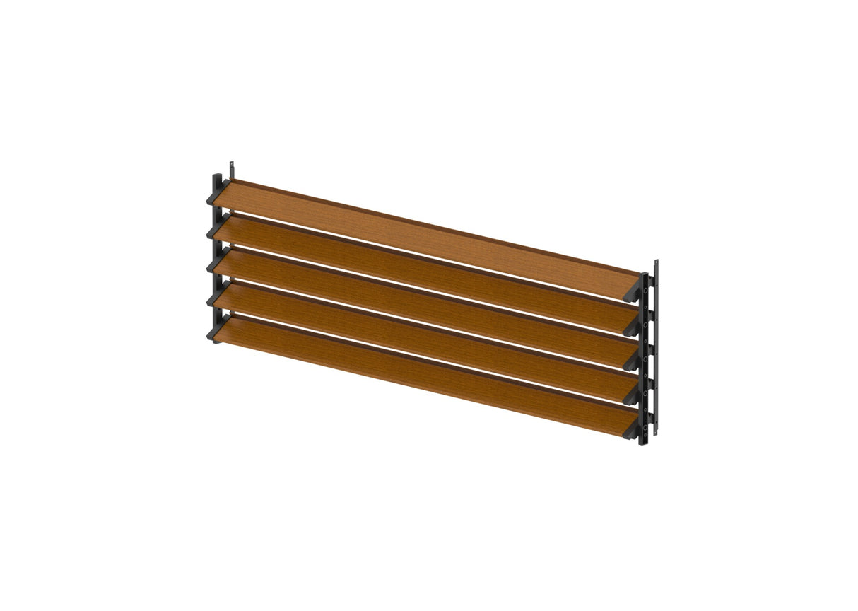 Set čierny plastový horizontálny naklápací systém 0,44 m s 1,5 m AL Drevodekor Zlatý dub výplňou 20x95