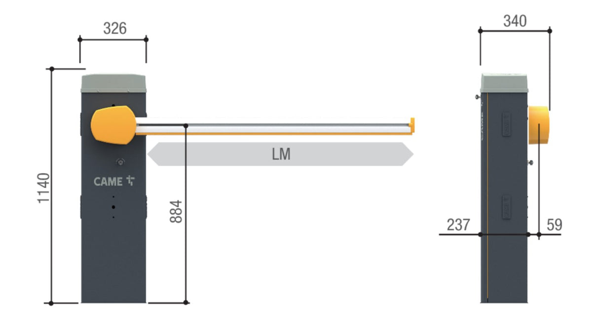 Závora s elektronikou 24V s enkodérem