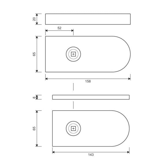 Zámek pro sklenené dveře AISI304 UV