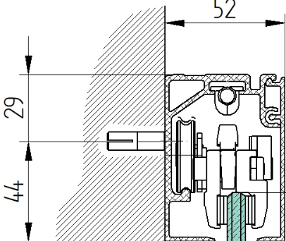 Posuv - vodící profil, AL-Elox, L3000