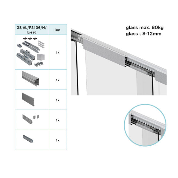 Kování - Posuvné dveře lišta