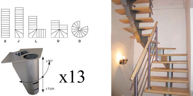 Schodiště SEGMENT NS270 sada Vmax 2500mm Vmin 2260