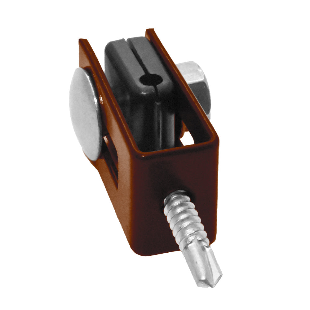 Bracket for welded panel "U" ZnPVC brown
