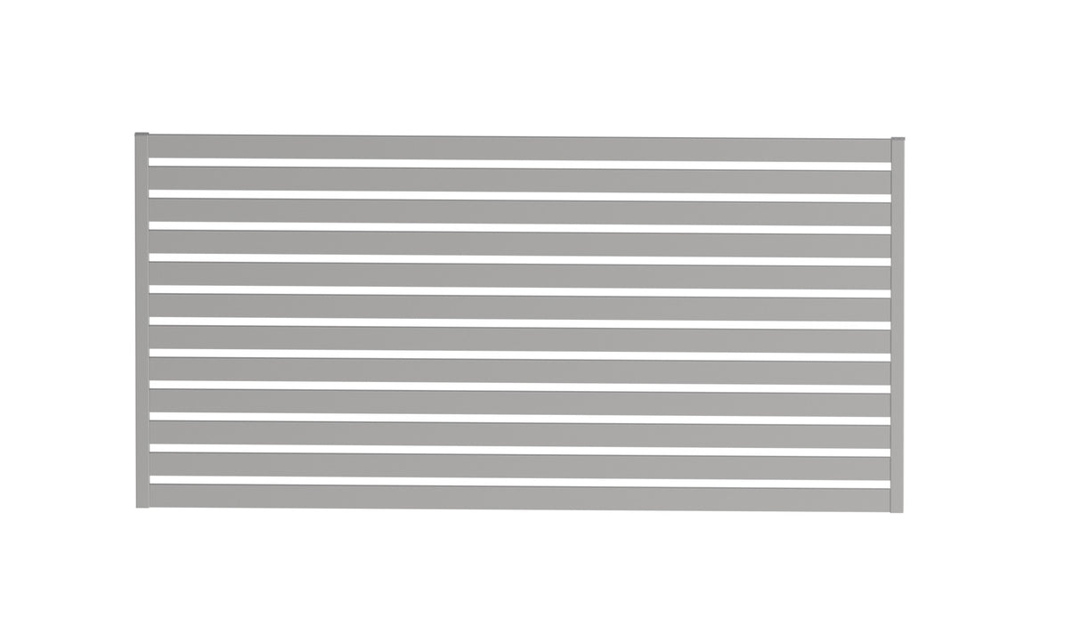 Galvanized Steel Fence 1x2m with Galvanized Steel Rectangular Infill 20x60, Natural
