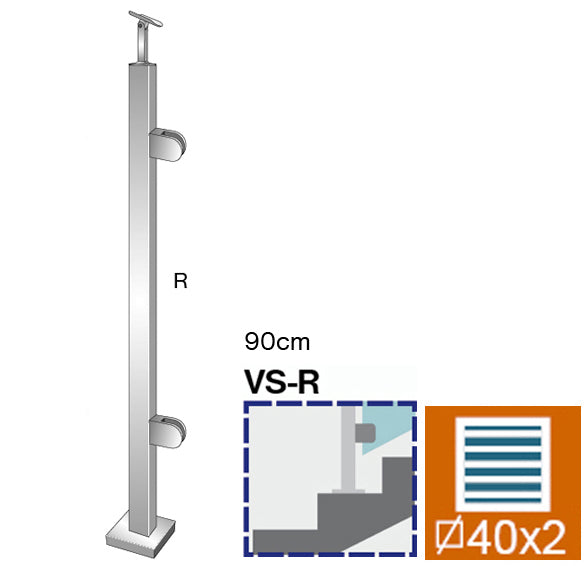 Sloupek nerezový ,VK-schod AISI304, 40x40x2/2xmode