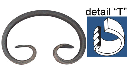 Element tvarovaný,kovaný prvek 80x50, 12x6mm