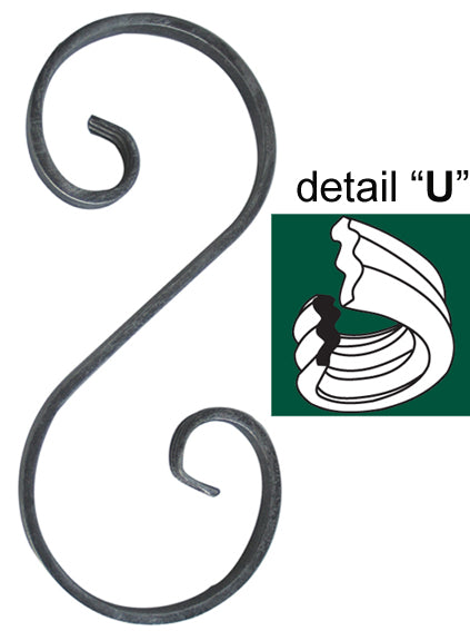 Element tvarovaný,kovaný prvek 200x85, 12x6mm