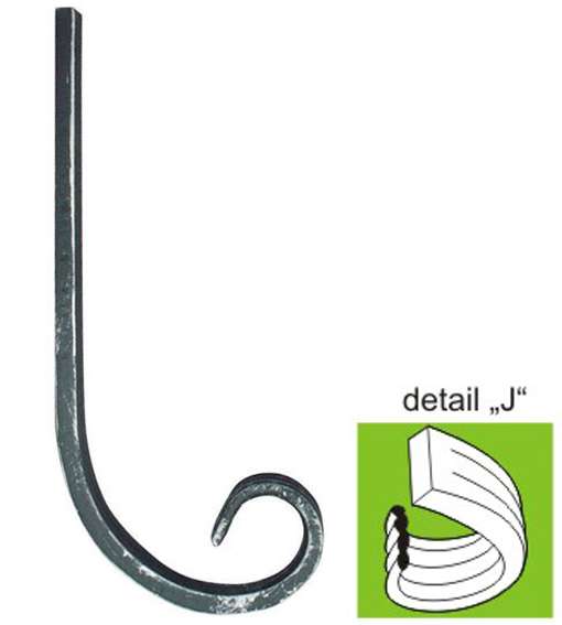 Element tvarovaný,kovaný prvek 70x130, 12x12mm