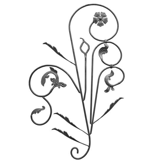 Kovářský ornament levý 1090x680, D12mm