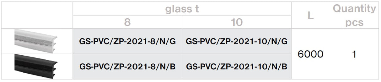 Zasklení pevné - profil U skladaný z dvou částí 20