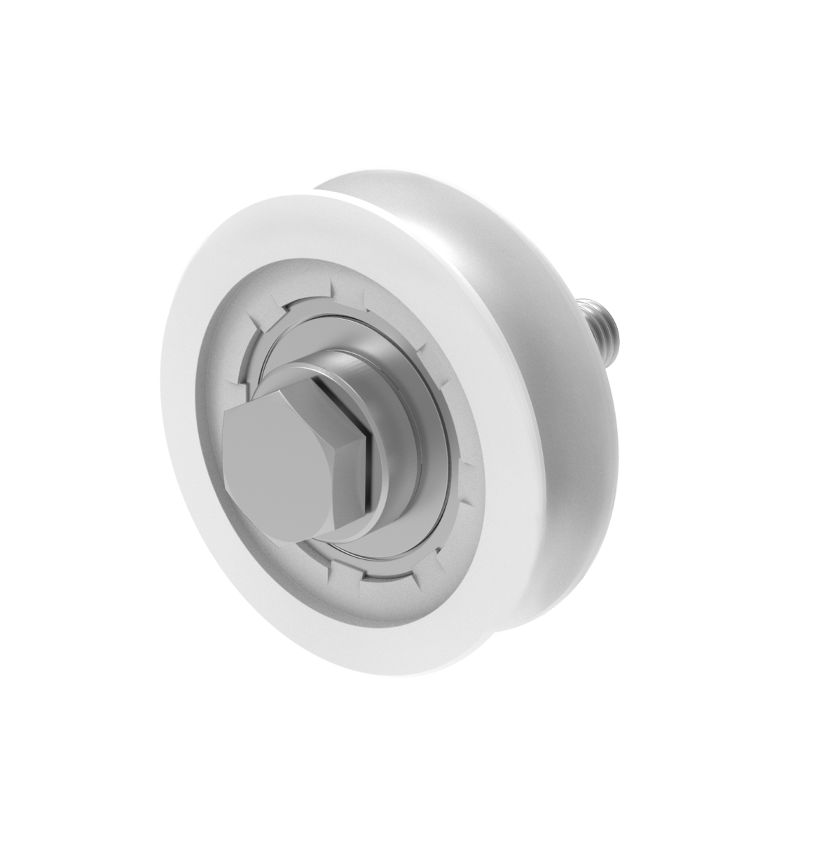 Pojezdové kolečko - U, INOX / NYLON, D60mm