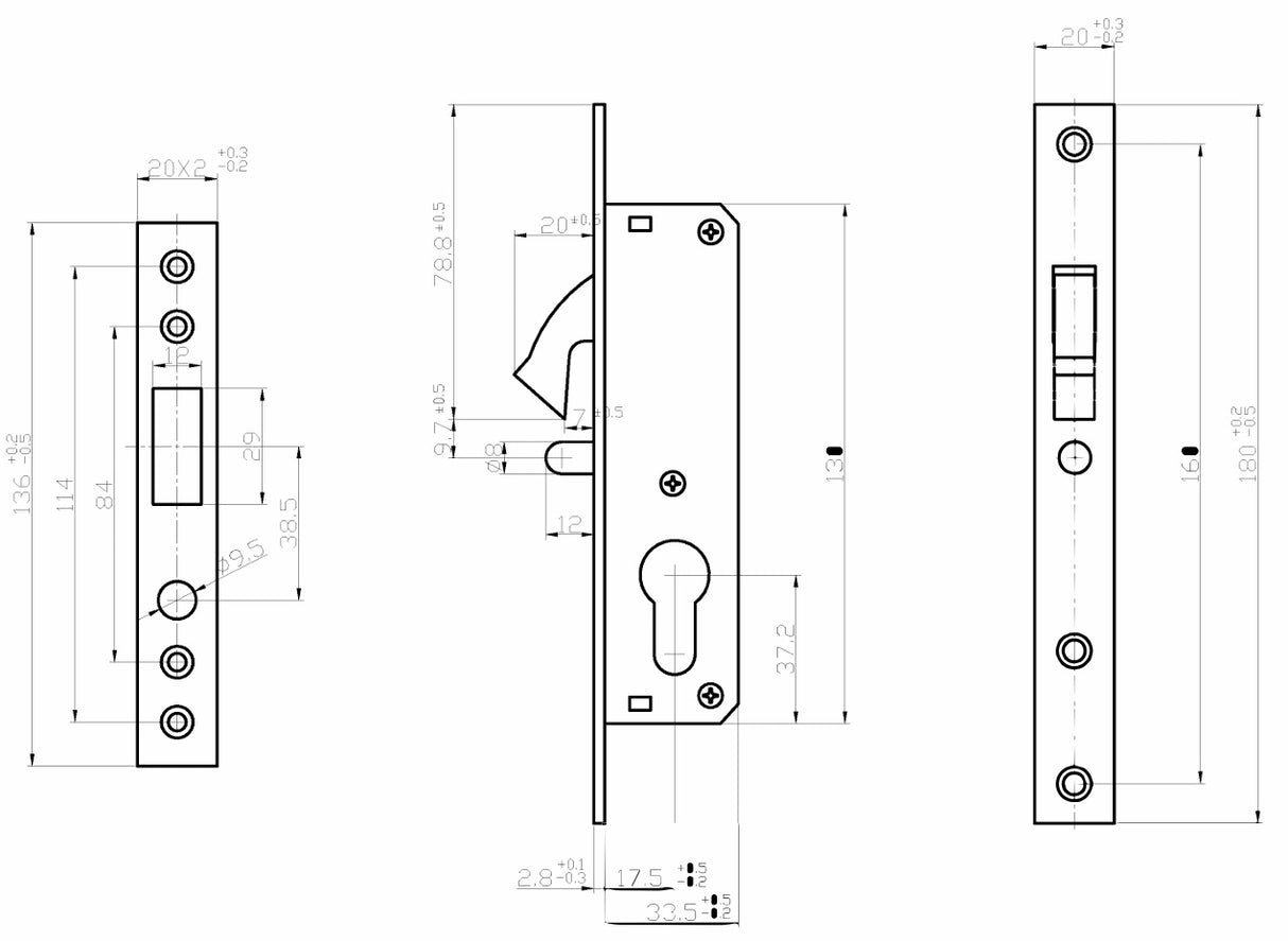 Zámek pro posuvné brány AISI304