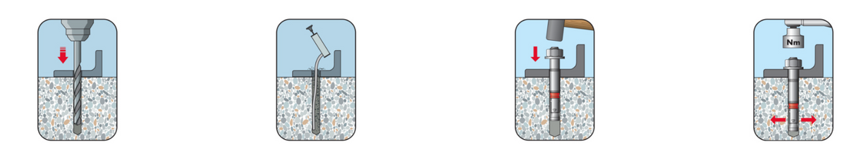 Kotva pro středně těžké zatížení se šestihrannou hlavou M8, nerezová