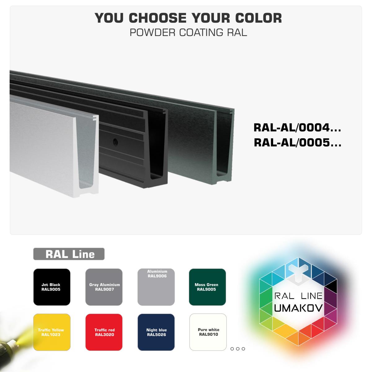 Povrchová úprava praškovým lakováním.