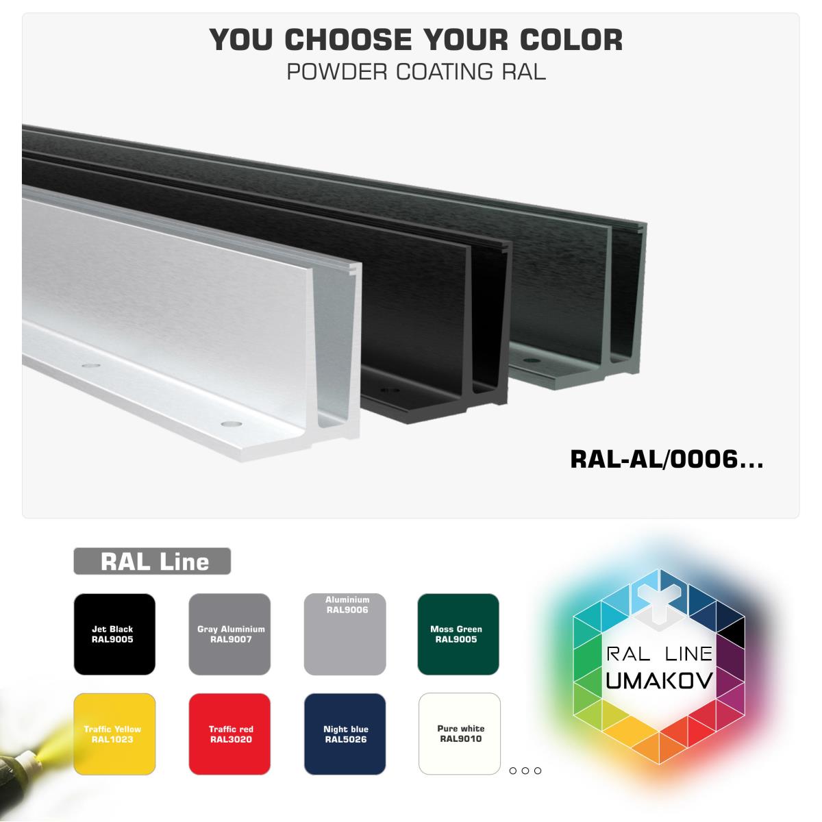 Povrchová úprava praškovým lakováním.