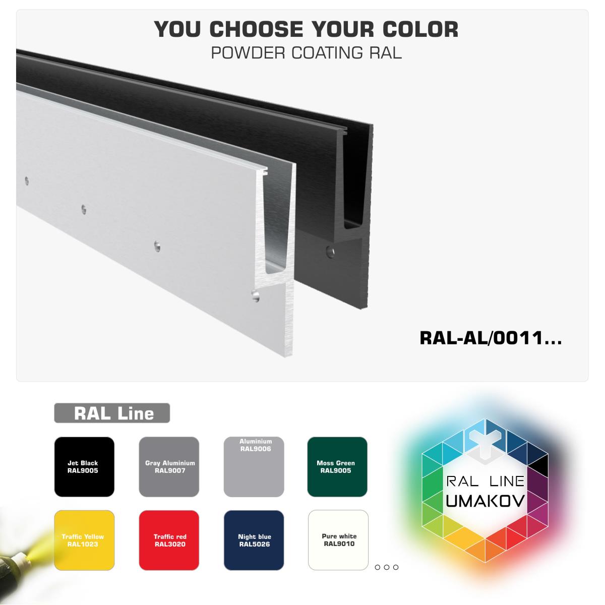 Povrchová úprava praškovým lakováním.