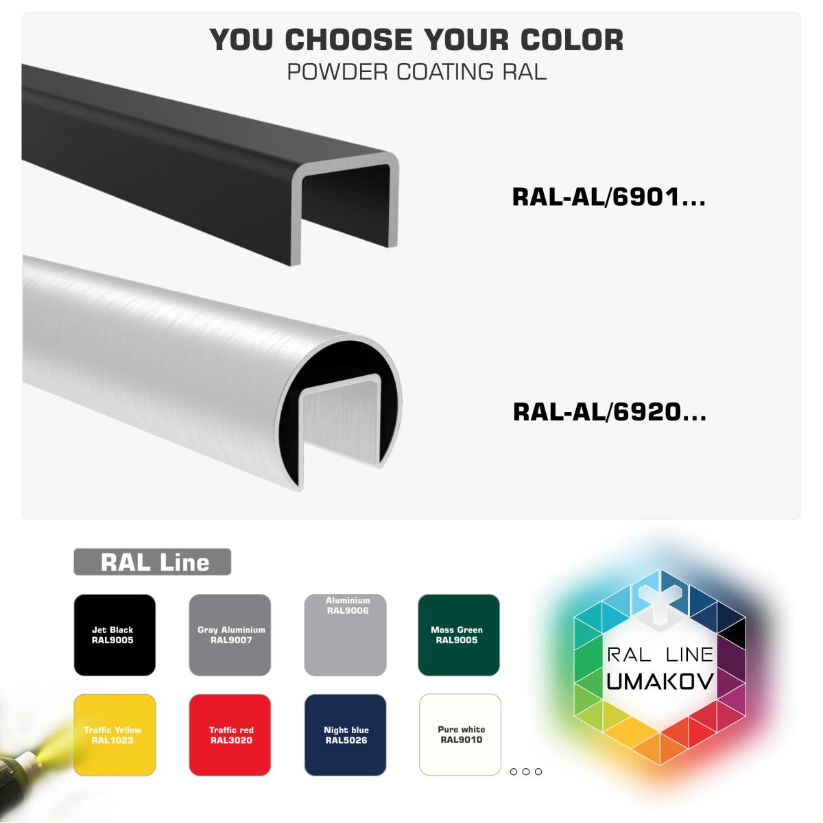 Povrchová úprava praškovým lakováním.