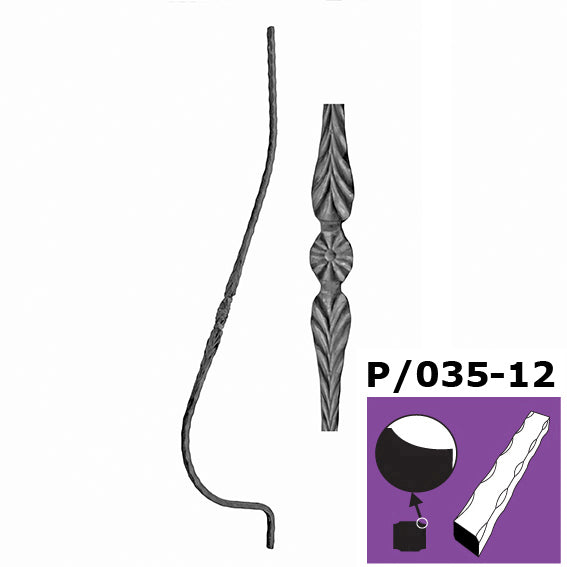 Zdobená tyč h950mm, T10/702-1