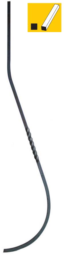 Tyč tvarovaná,výplň zábradlí,kovaný prvek h900, 12