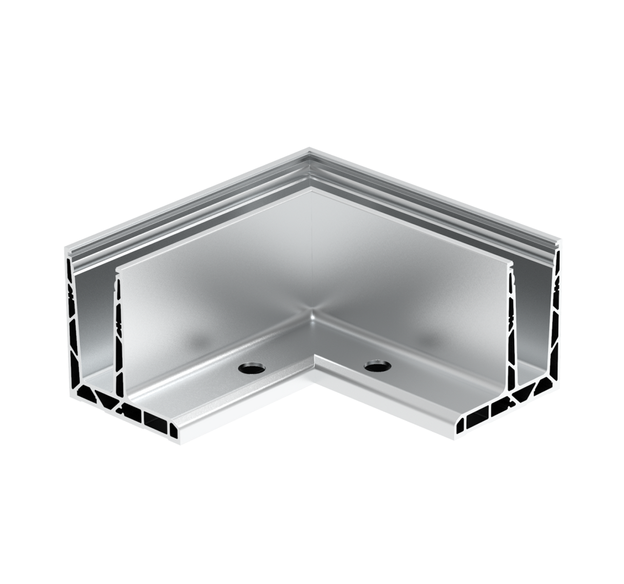 Kotvění vrchní - sklo hliník AL/ELOX/Satin