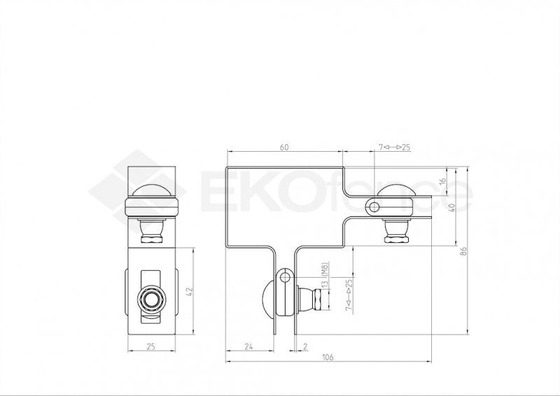 Corner bracket for post ZnPVC 60x40mm anthracite