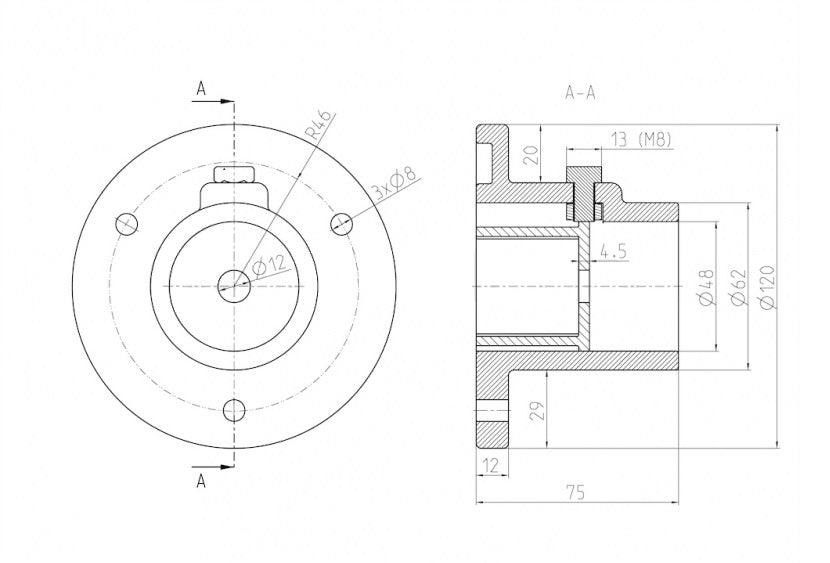 Patka sloupku Al PVC RAL 6005 D48mm