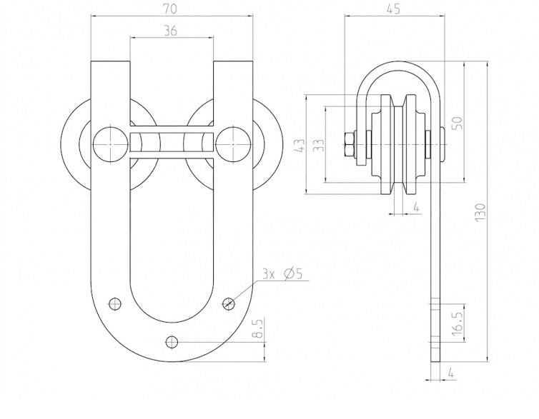 Kování pro posuvné dveře mini - "Arcus"