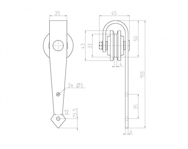 Kování pro posuvné dveře mini - "Gladio"
