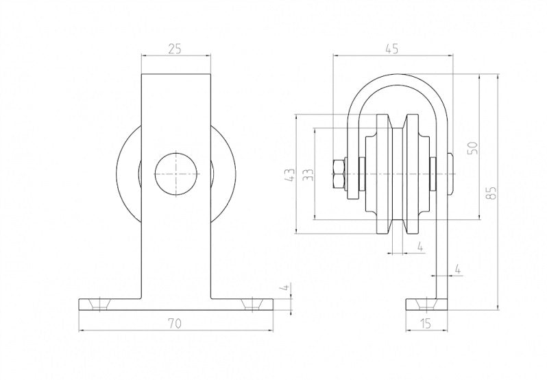 Kování pro posuvné dveře mini - "Siera"