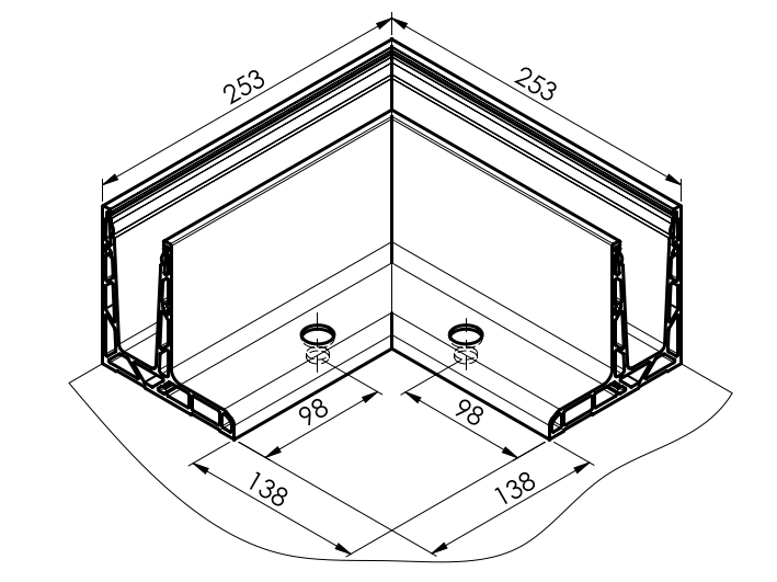 Kotvění vrchní - sklo hliník AL/ELOX/Satin