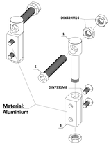 Nastavitelný závěs k přišroubování, nerez/hliník