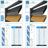 Click-lock distanční krycí lišta pro U-adaptér, 41x09-36mm - Antracit R7016, šikmá s mezerou 5 mm - SADA