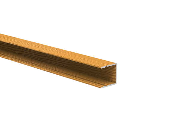 Hliníkový plotový adaptér pro výplně 20 mm a pro fasádní systém, 25 × 25 – 6,0 m – dřevodekor SVĚTLÝ DUB – W02