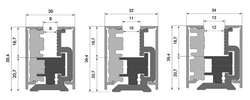 Svěrný al profil-3m s krycí lištou 6-8-10mm