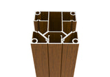 Set hliníkový plotový sloupek 70 × 70 mm – 6,0 m – dřevo dekor ZLATÝ DUB W03 – pro výplně 20 mm široké