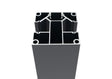 Aluminium fence post set 70 × 70 mm – 6.0 m – Anthracite RAL 7016 – for 20 mm wide infills