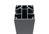 Set hliníkového plotového stĺpika 70×70 mm - 2,5 m, Antracit RAL 7016, pre výplne 20 mm široké