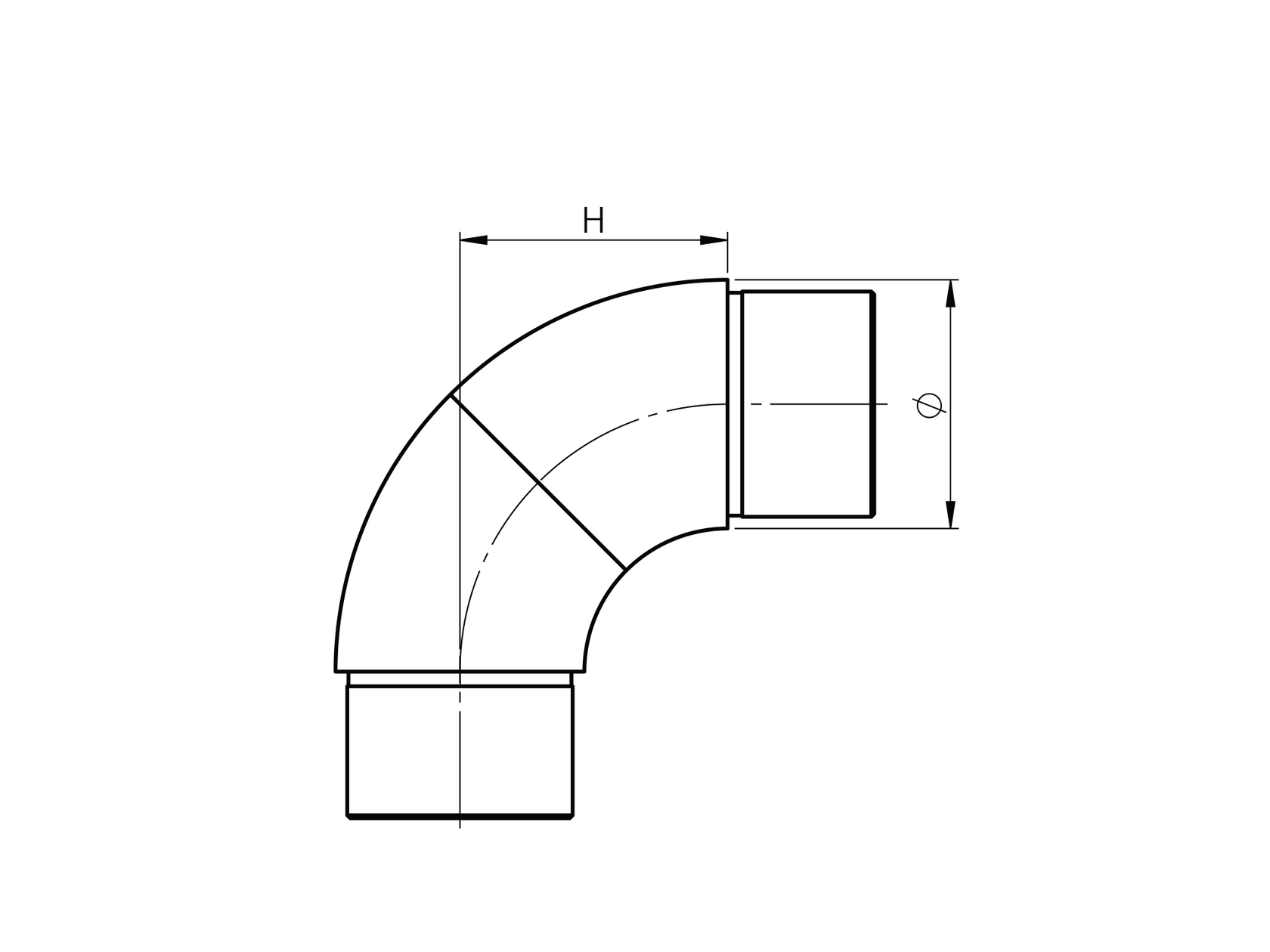Přechod madla - koleno nastavitelné