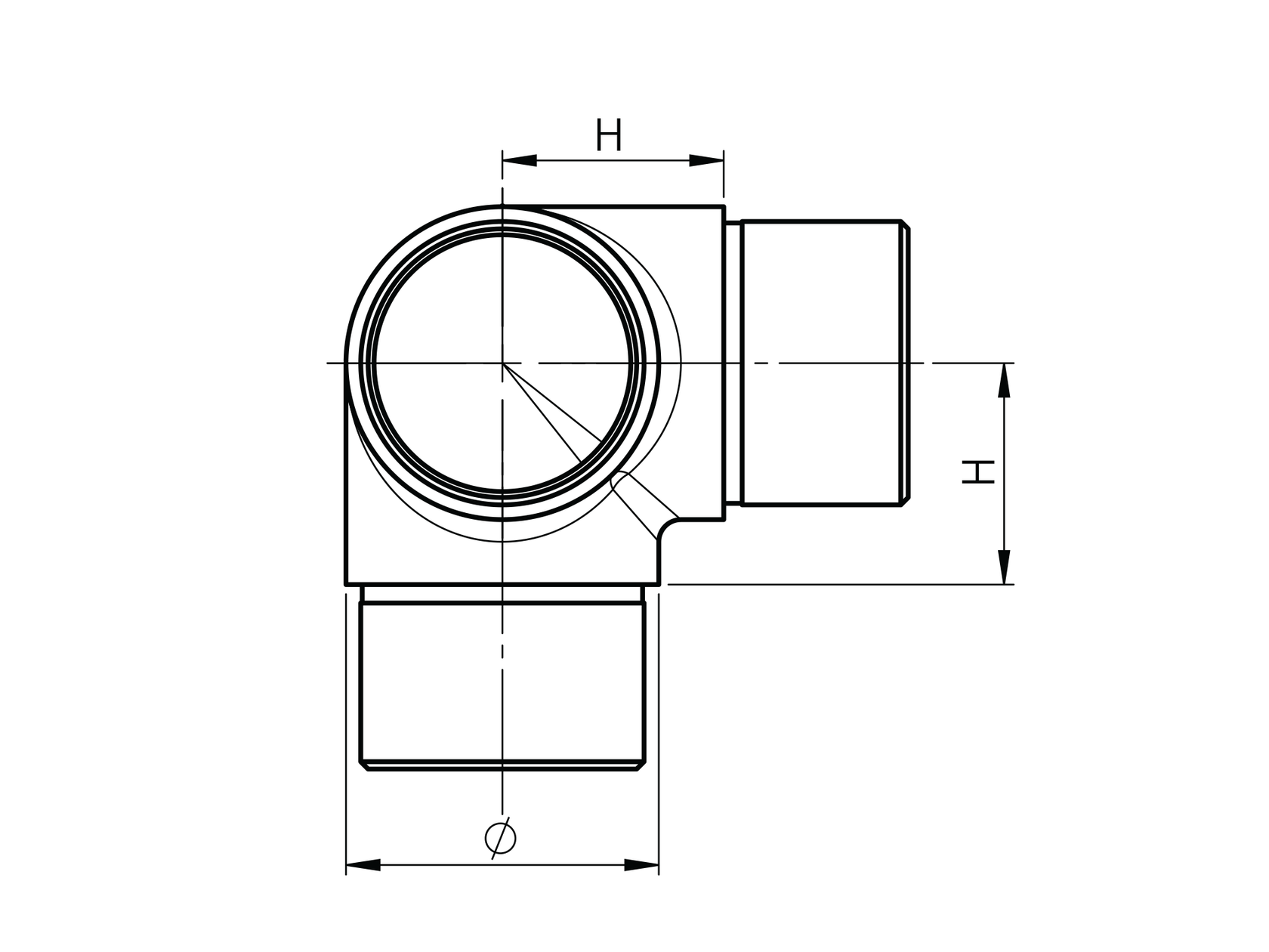 Přechod madla 90° na sloupek