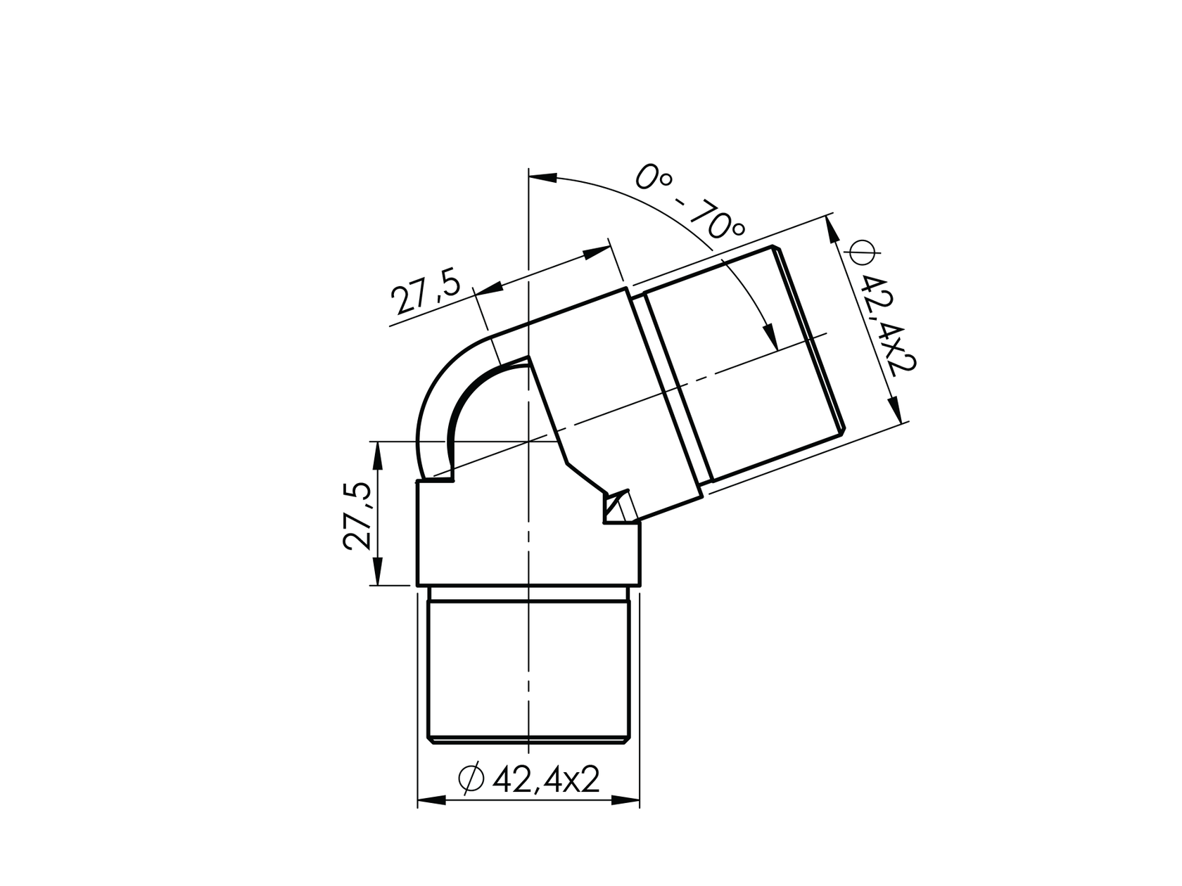 Přechod madla nastavitelný